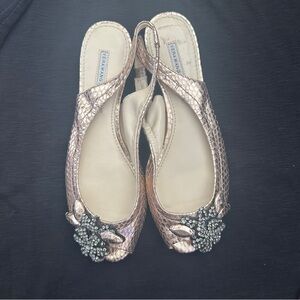 NEW $275 Vera Wang Lavender LYZA Jeweled Rhinestones Sling back Shoes, 7.5